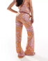 Mango paisley print co-ord trousers in pink