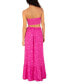 Juniors' Hibiscus Strapless Side-Cutout Maxi Dress