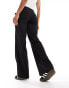 Bershka wide leg tailored trousers in black