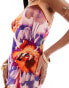 ASOS DESIGN scoop cami midaxi dress with contrast binding in vibrant floral print