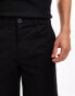 Threadbare pleated longer length shorts in black