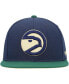 Men's Navy, Green Atlanta Hawks 25 Seasons Hardwood Classics Grassland Fitted Hat