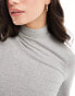 Holliter long sleeve top with mock neck in grey