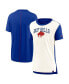 Women's Cream/Royal Buffalo Bills Wordmark Tri-Blend T-Shirt