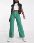 Cotton On panel straight leg jeans in green