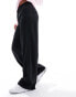 Pieces pleat front tailored trousers in black