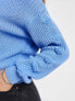 In The Style exclusive knitted high neck bobble detail jumper in blue