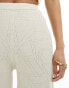 4th & Reckless knitted pointelle straight leg trousers co-ord in cream