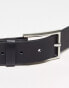 ASOS DESIGN smart faux leather belt with black buckle in black faux croc