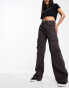 Cotton On cargo wide leg jean in burgundy