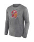 Men's Heather Charcoal Distressed Tampa Bay Buccaneers Washed Primary Long Sleeve T-shirt