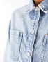 Noisy May oversize denim shaket in light blue wash