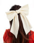 DesignB London oversized plisse hair bow in cream