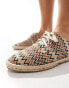 ASOS DESIGN lace up espadrilles in aztec basket weave