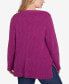 Plus Size Lets Rendez-Blue Solid Long Sleeve Sweater