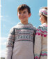 Little Boys Sweater With Norwegian Jacquard Beige Mix - Toddler|Child