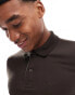 Hollister icon logo pique polo in brown