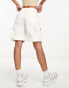 ASOS DESIGN longline cargo short with contrast stitch in white