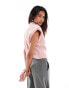 Something New Corpcore sleeveless knitted vest with shoulder pads in pink