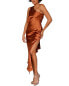 Terani Bronze Short Heavy Charmeuse Cocktail Dress Women's 6