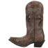 Laredo Lucretia TooledInlay Embroidery Studded Snip Toe Cowboy Womens Brown Dre