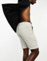 Only & Sons linen mix shorts in white and grey pinstripe