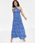 Women's Printed Keyhole-Neck Maxi Dress, Created for Macy's