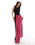 ASOS DESIGN sleeveless drape detail maxi dress in black with contrast pink