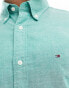 Tommy Hilfiger 1985 flex oxford regular fit short sleeve shirt in green