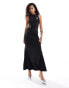 Amy Lynn Elodie slinky heart cut out sleeveless maxi dress in black