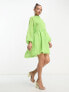 Collective the Label backless tiered mini dress in apple green