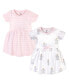 Toddler Girls Cotton Short-Sleeve Dresses 2pk, Elephant Princess