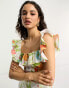 & Other Stories frill detail midaxi dress in multi floral print