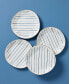 Blue Bay Stripes Dinner Plates, Set of 4