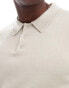 River Island essential knitted polo in stone