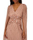 Women's Embellished V-Neck Cape Gown