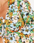 Wednesday's Girl Maternity collar detail split front blouse in mixed floral