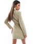 Lavish Alice tie front mini dress in sage