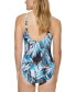 Calvin Klein Women's Women's Twist Tummy Control One-Piece Swimsuit Blue Size 14