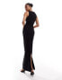 Vesper Tall sleeveless high neck maxi dress in black