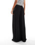 Mango soft touch wide leg trousers in black