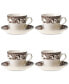 Delamere Teacup & Saucer, Set of 4