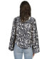 Women's Printed Button-Front Flare-Sleeve Top