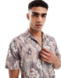 ONLY & SONS revere collar regular fit shirt with blurred floral print