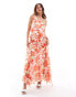 Forever New one shoulder ruffle maxi dress in poppy print