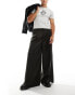 COLLUSION wide leg baggy tailored trousers in dark khaki