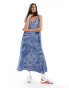 Tommy Jeans Sleeveless Maxi Dress in Blue Grey