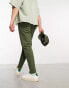 ASOS DESIGN classic rigid chinos in olive green