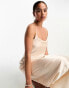 Miss Selfridge bridesmaid satin cowl maxi slip dress in blush