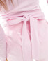 Kaiia wrap detail long sleeve top in light pink